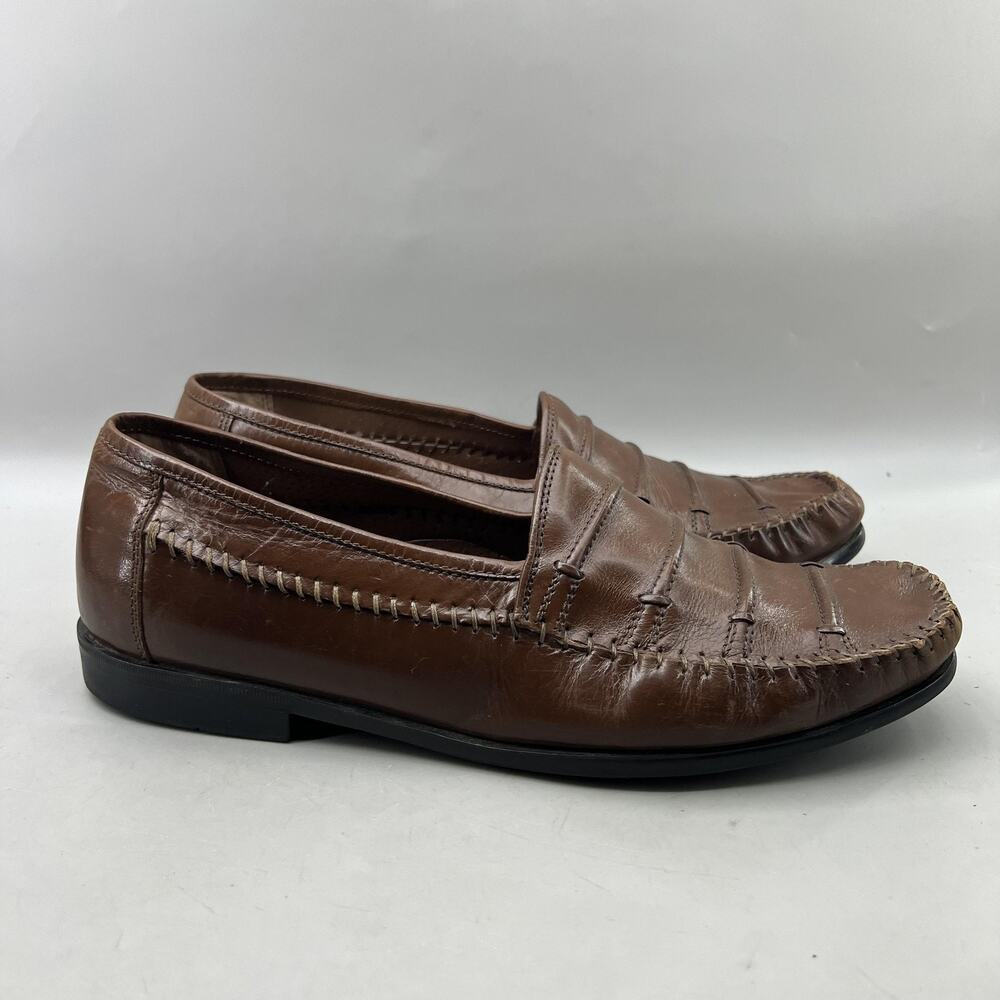 Jonathan Richards Redford Loafers Men Size 9.5 M Brown Leather Slip On Shoes